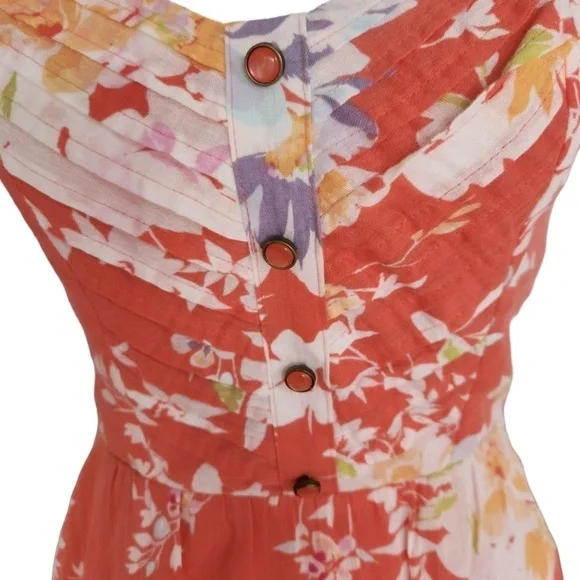 LAUREN CONRAD • Women’s Floral Sunset Blooms Sweetheart Neckline Dress - Picture 4 of 6